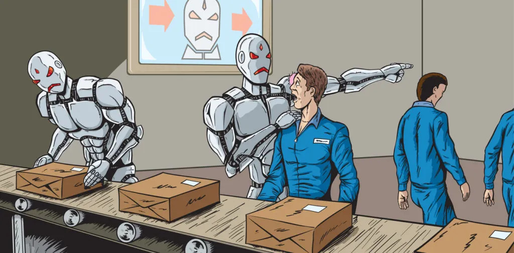 Evil AI robots taking everyone's jobs